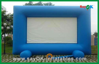 Explote la pantalla de cine inflable/a Gray Inflatable Billboard del color azul de la pantalla de proyector