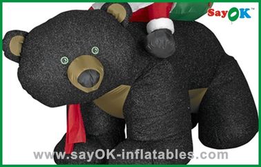 Decoración inflable de la Navidad del muñeco de nieve de Papá Noel de la Navidad con el regalo y el oso negro