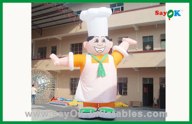 Personaje de dibujos animados inflable del cocinero inflable móvil al aire libre de encargo para hacer publicidad