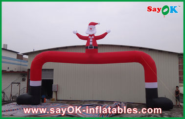 Arco inflable rojo grande al aire libre de la Navidad de la Navidad con el hombre de la Navidad