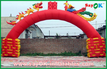 Arco inflable del color rojo del estilo de Chiness para casarse la decoración