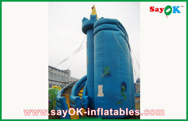 Casa de rebote para niños pequeños personalizada Casa de rebote inflada de PVC azul / tobogán inflable