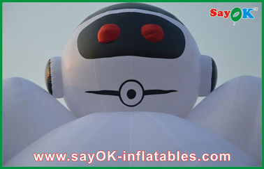 Blanco al aire libre personajes de dibujos animados inflables del robot inflable de 10 metros para hacer publicidad