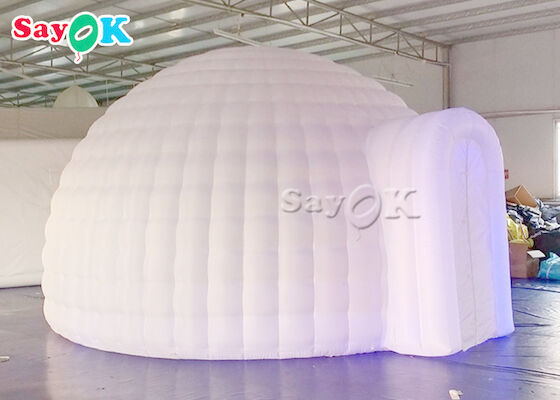 Tienda inflable blanca de la bóveda del iglú de la tienda del paño inflable LED de Oxford para el acontecimiento del partido