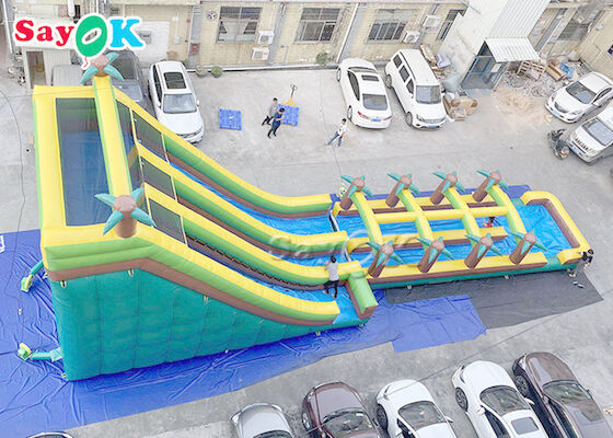 Diapositiva inflable de la gorila del PVC del canal multi grande con la piscina