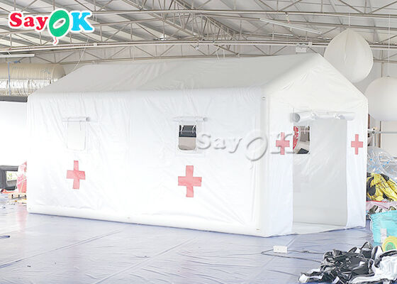 Tienda inflable blanca inflable del hospital del Pvc de la tienda 6x3x3mH del aire para el aislamiento