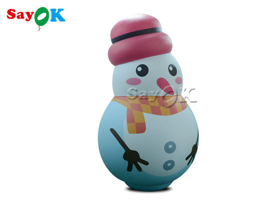 Sombrero inflable de Balloon With Pink del modelo del muñeco de nieve de los ornamentos interiores blancos