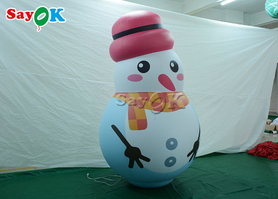 Sombrero inflable de Balloon With Pink del modelo del muñeco de nieve de los ornamentos interiores blancos