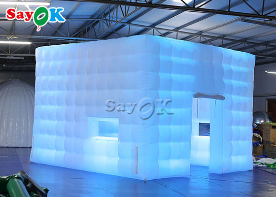 Tienda inflable del cubo del iglú del acontecimiento al aire libre portátil grande con la luz llevada