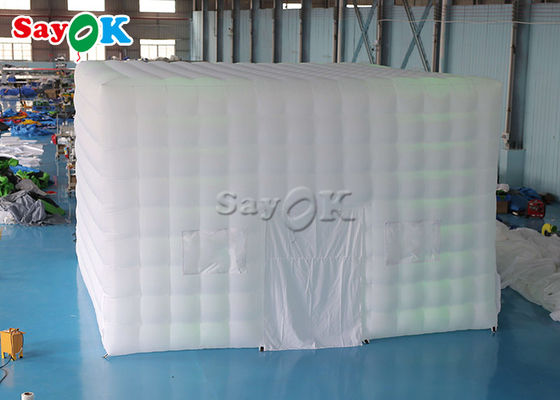 Tienda de cubo inflable 6.5m 21ft Tienda de aire inflable Plaza con luces de tubo LED