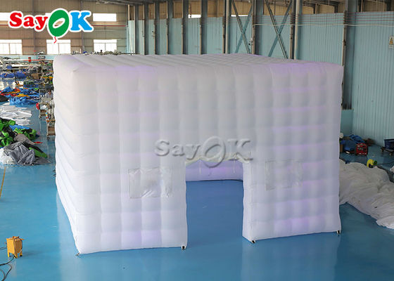 Tienda de cubo inflable 6.5m 21ft Tienda de aire inflable Plaza con luces de tubo LED