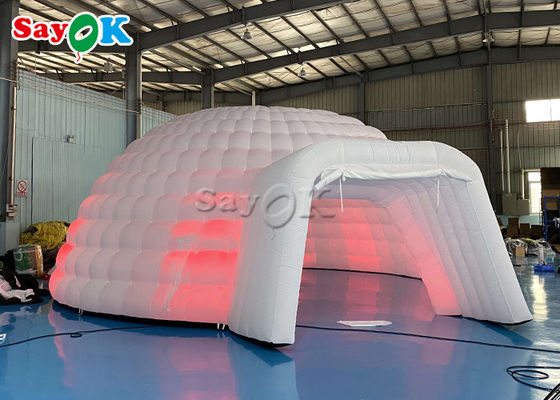 Acampada al aire libre 8m Gran luz Led Cúpula Inflable Tienda de eventos Cúpula Inflable Tienda de iglú