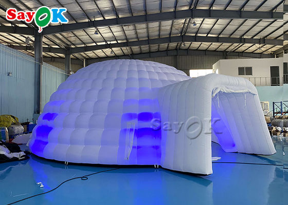 Acampada al aire libre 8m Gran luz Led Cúpula Inflable Tienda de eventos Cúpula Inflable Tienda de iglú