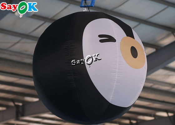historieta de iluminación inflable negra del pingüino de la decoración de los 2m para al aire libre