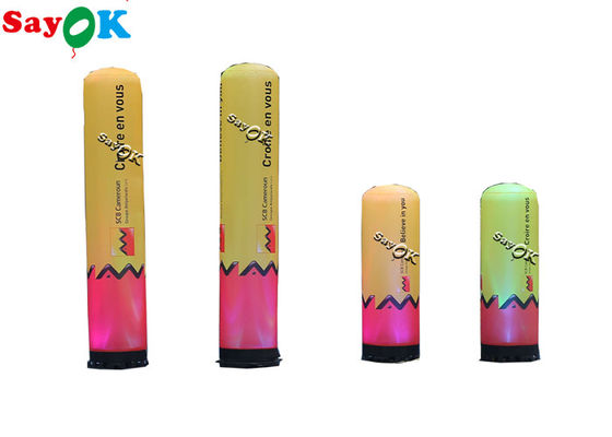 pilar inflable del rosa 0.46x1.22mH y del tubo amarillo del LED con el ventilador