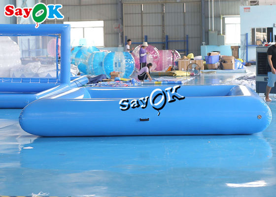 Juguetes de piscina inflables azules pequeños comerciales niños piscina inflables con bomba 4x4x0.6mH