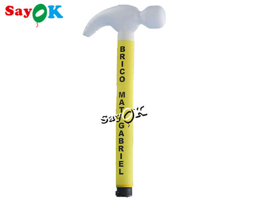 Publicidad del bailarín de nylon Inflatable Hammer del cielo del ventilador del paño del aire del bailarín de Man los 5m de la parada inflable del rasgón