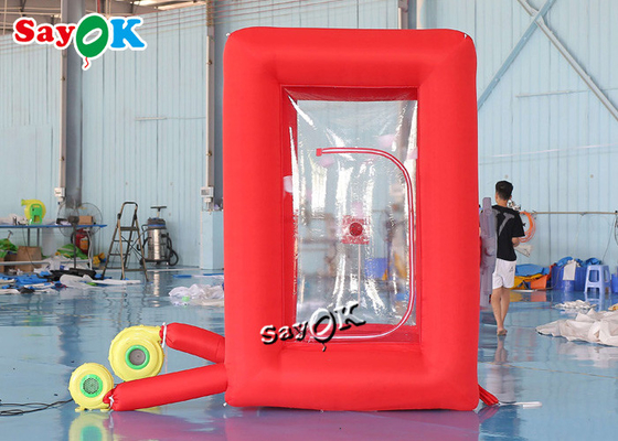 Máquina inflable portátil roja de encargo 1.8x1.8x2.7mH del dinero para el acontecimiento del anuncio