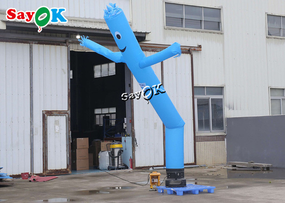 Ventilador inflable raro inflable de Wave Man With del bailarín del aire de la sola pierna azul del hombre los 5m del tubo que agita