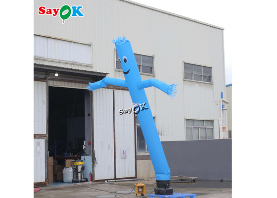 Ventilador inflable raro inflable de Wave Man With del bailarín del aire de la sola pierna azul del hombre los 5m del tubo que agita