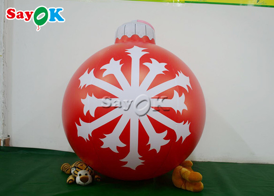 decoración inflable roja de la yarda de la Navidad del festival de la bola del copo de nieve del 1.2m