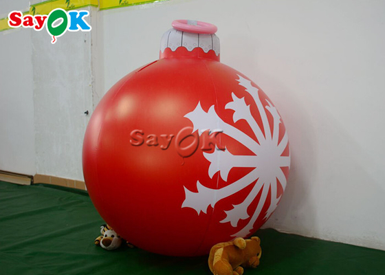 decoración inflable roja de la yarda de la Navidad del festival de la bola del copo de nieve del 1.2m