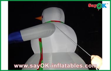 Gigante al aire libre de los 5m que enciende la decoración inflable del muñeco de nieve de la Navidad