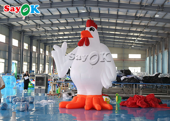 Modelo inflable blanco del gallo del pollo del animal de los personajes de dibujos animados el 13ft de la decoración del partido del festival