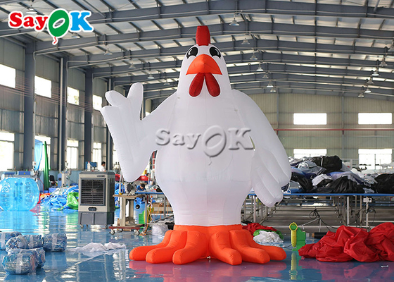Modelo inflable blanco del gallo del pollo del animal de los personajes de dibujos animados el 13ft de la decoración del partido del festival