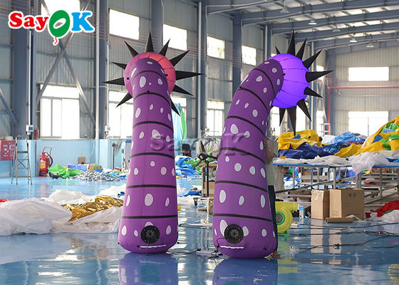 La decoración de iluminación inflable LED del jardín 190T los 4m que deslumbra explota la flor