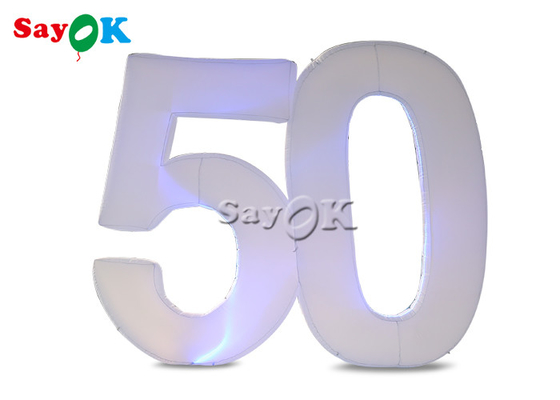 la publicidad de iluminación inflable de la decoración de los 2.5m explota el número “50&quot; las letras con llevado