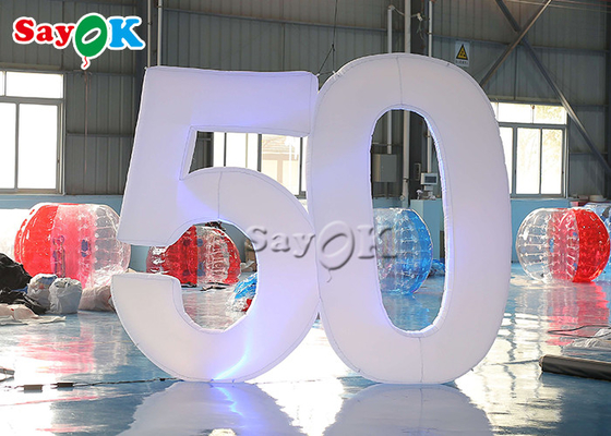 la publicidad de iluminación inflable de la decoración de los 2.5m explota el número “50&quot; las letras con llevado