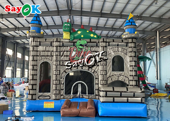 Diapositiva de Dino Stroll Inflatable Bounce House con la bola Pit Pool