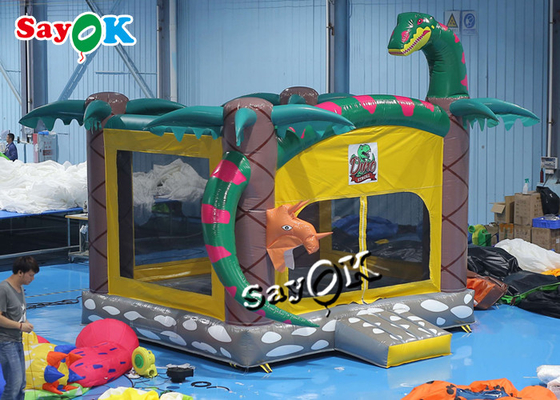 Castillo de salto de la selva del dinosaurio inflable gigante del parque para los niños