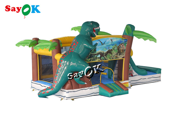 Tobogán acuático inflable de la casa de la despedida del dinosaurio jurásico para el patio de los niños