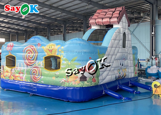 Casa animosa inflable de la lona de la diapositiva de Unicorn Theme Kids Jumping Castle con el ventilador