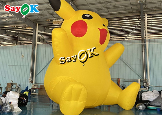 Pikachu inflables de PVC amarillo de 6 m de altura y 20 pies de altura Personajes de dibujos animados para fiestas de cumpleaños