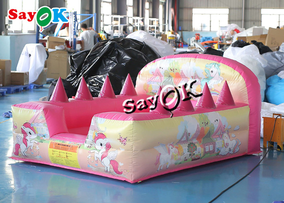 Rosa de Unicorn Theme Backyard Inflatable Ball Pit Pool With Air Jugglers los 2.4m los 7ft