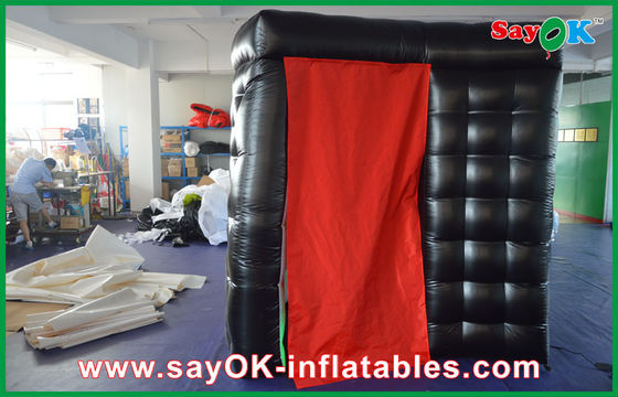 Cabina negra de la foto de la foto de la conveniencia de alquiler inflable LED PortableInflatable de la cabina con 2 puertas