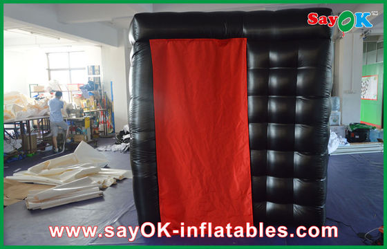Cabina negra de la foto de la foto de la conveniencia de alquiler inflable LED PortableInflatable de la cabina con 2 puertas