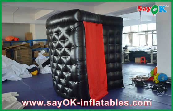 Cabina negra de la foto de la foto de la conveniencia de alquiler inflable LED PortableInflatable de la cabina con 2 puertas