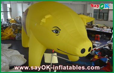 Personajes de dibujos animados al aire libre inflables amarillos del cerdo para hacer publicidad