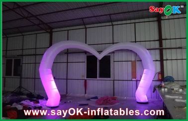 Iluminación inflable llevada boda blanca del brillo de la decoración del arco modificada para requisitos particulares