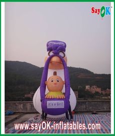 Personajes de dibujos animados inflables de 2m - 8m PVC de dibujos animados púrpura blanco para publicidad