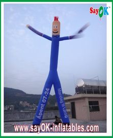 Bailarín inflable Rip-Stop Nylon Cloth de Blue Inflatable Air del bailarín del viento con dos piernas