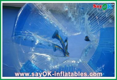 bola de parachoques transparente/azul de los juegos inflables de los deportes del PVC de 0.8m m,
