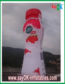 Botella inflable del yogur de la lona incombustible del PVC para la campaña de Adversting