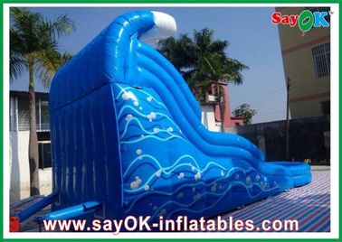 Deslizamiento y deslizamiento inflable con piscina Amistad con el medio ambiente Océano azul Deslizamiento inflable de PVC de 0,55 mm con piscina de agua
