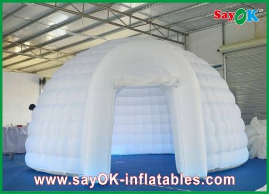 Tienda inflable de campamento Inflable Cúpula de iglú Inflable Tienda de aire Tejido a prueba de fuego fuerte con luces LED