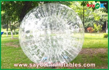 Juegos inflables transparentes de los deportes del partido de fútbol inflable, bola divertida de Zorbing del cuerpo del PVC de 0.8m m